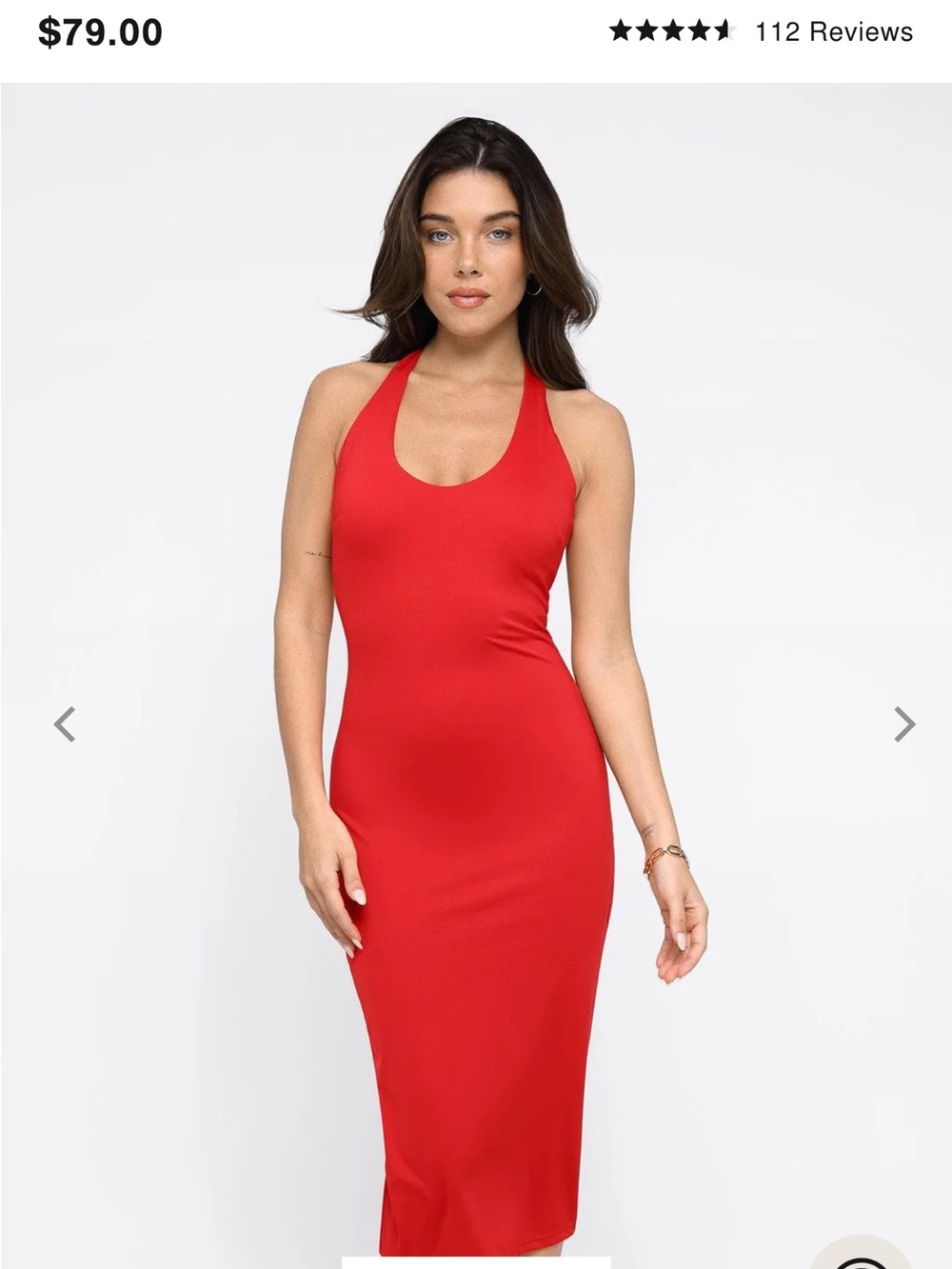 Popilush Shapewear Convertible Backless Halter Sculpting Midi Dress